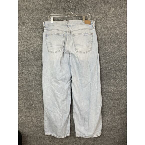 American Eagle Women's Size 12 Low-Rise Skater Jean Wide Leg Blue Denim W34 L30 - Picture 6 of 13